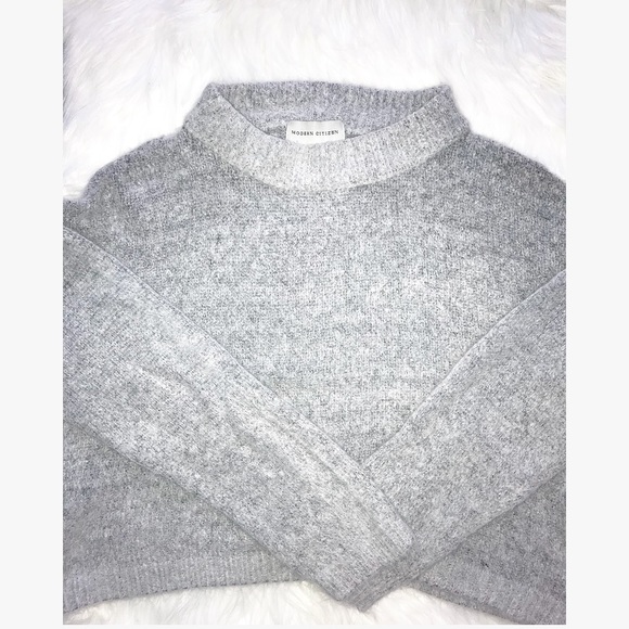 Modern Citizen Sweaters - Modern Citizen Mock Neck Cropped Sweater